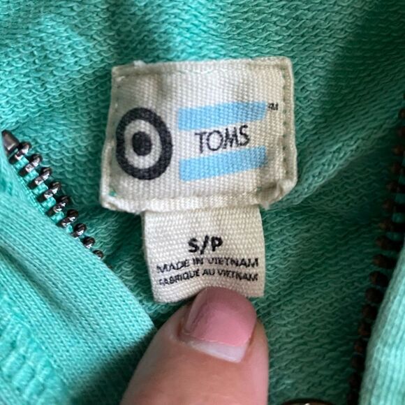 Toms X Target Lightweight Hooded Jacket Zipped Front Green Womens Size Small - Picture 8 of 9